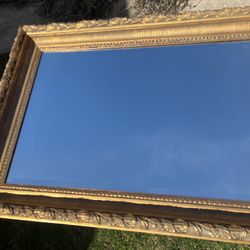 Large Ornate La Barge Gilt Beveled Glass Mirror 44 58” X 32 5/8” X 3 1/4”
