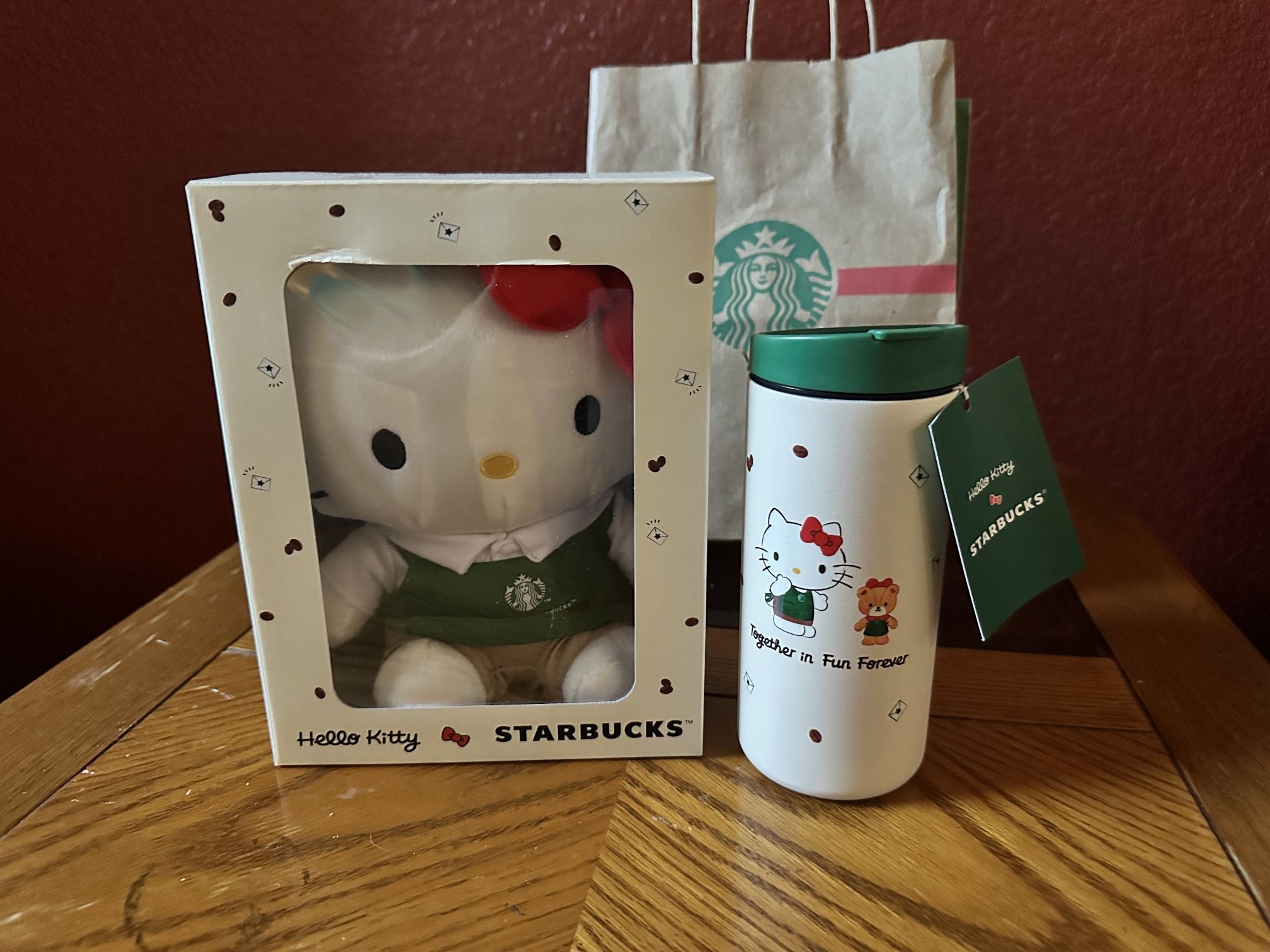 Brand New Hello Kitty Plush And Tumbler