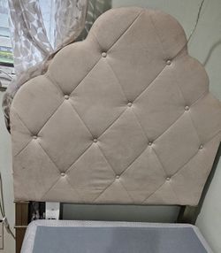 Pier 1 Imports TWIN Size Headboard Microsuede Padded Tufted Bed Bedroom Guestroom Dorm