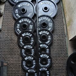 Olympic Weight plates with Olympic Barbell and deadlift Belt