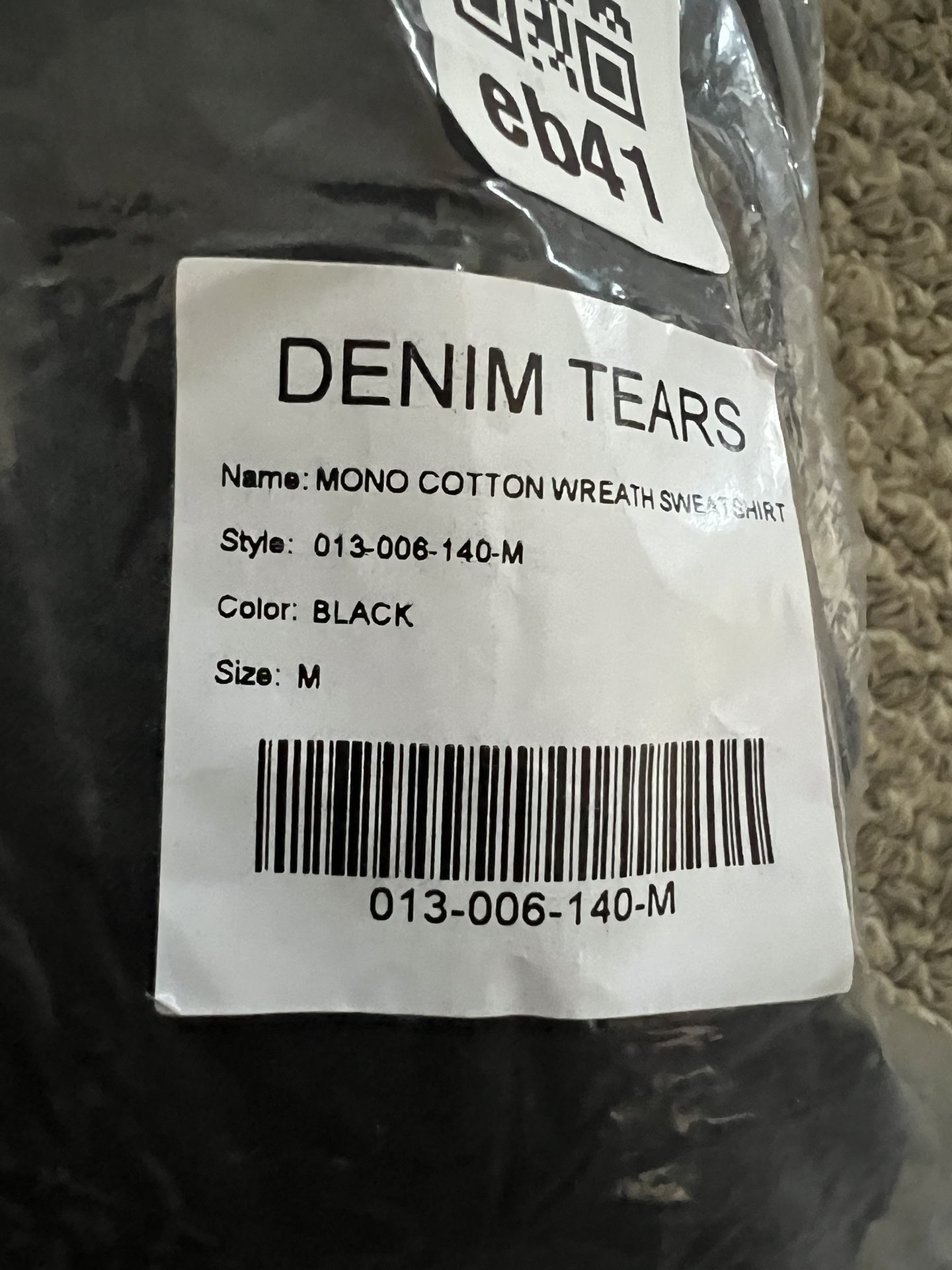 Denim Tear Cotton Wreath Hooded Sweatshirt “Black Monochrome”