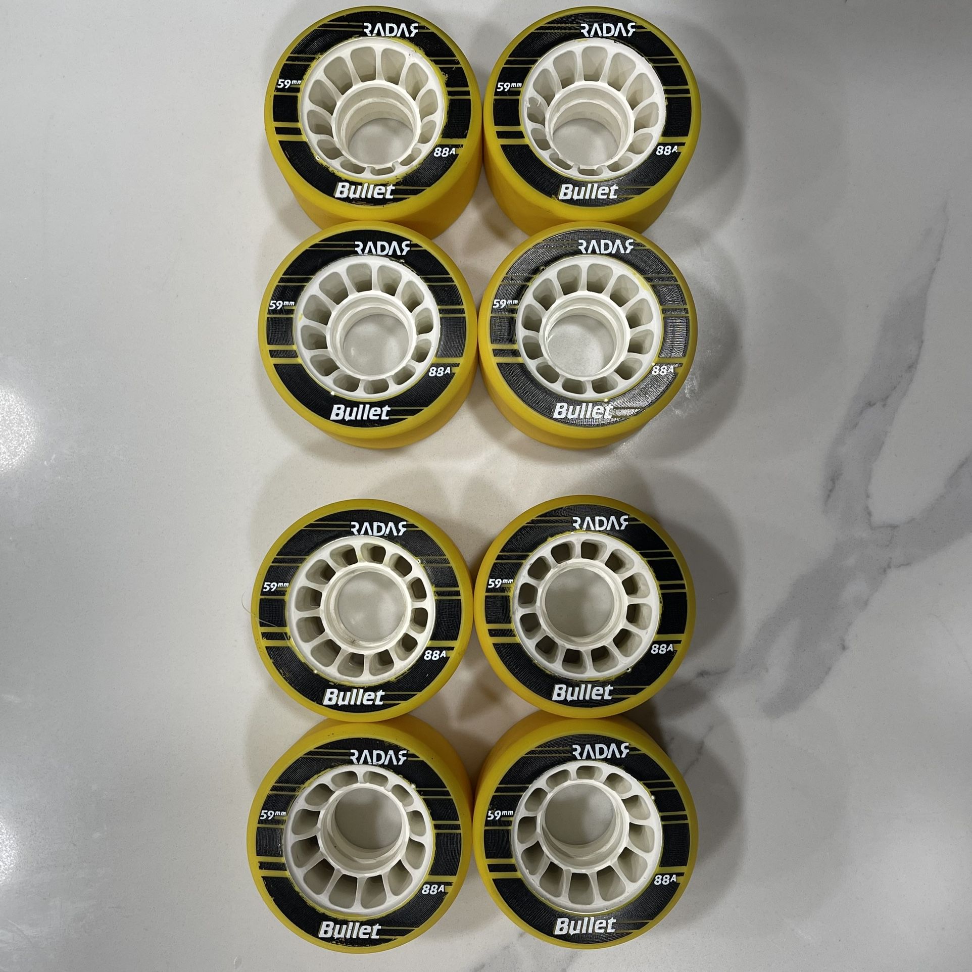 Radar Bullet Derby Wheels Yellow 88A 38mm X 59mm 