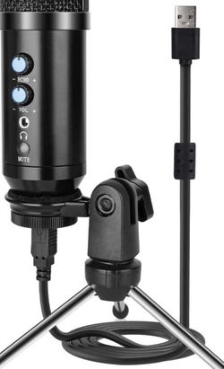 USB Microphone, Metal Condenser Recording Microphone for Laptop MAC or Windows Cardioid Studio Recording Vocals, Voice Overs,Streaming Broadcast and Y