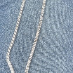 18“ 4 mm 925 Silver Moissanite Tennis Chain