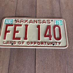 Vintage Arkansas License Plate