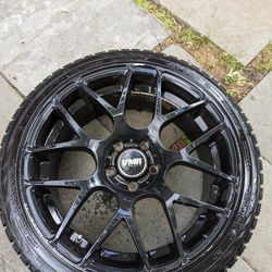 VMR matte black v710 wheels & Nokian Hakkapellita R3 Snow Tires