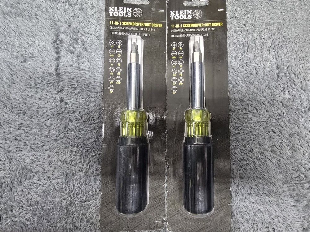 Klein Multi-Bit Screwdriver / Nut Driver, 11-in-1, Ph, Sl, Sq, TORX Bits 