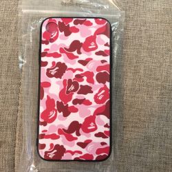 BAPE iPhone XR Pink And White Camo Phone Cover 