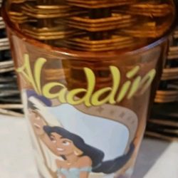 EUC Disney Aladdin 6" Amber Colored Tumbler 16 Ozs #110