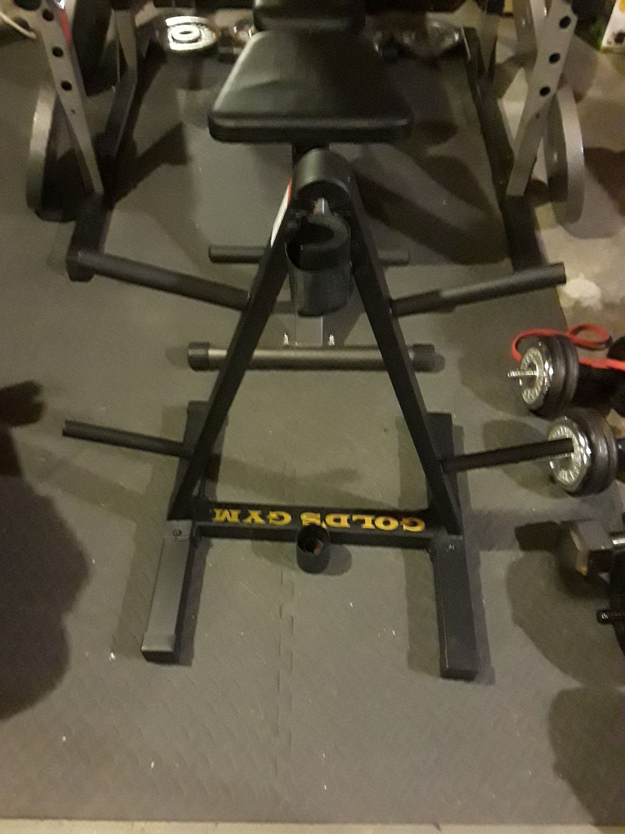 Golds gym weight and barbell holder