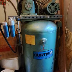 vintage 1975 curtis air compressor 220v  trabajando perfectamente