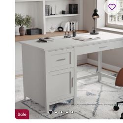 New In Box Martha Stewart Desk Grey Computer Study Home Office