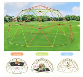 10FT Climbing Dome with Hammock & Swing, Jungle Gym for Boys and Girls, Support Up to 1000LBS, Anti-Rust Metal Outdoor Playset, Easy Assembly

New on 