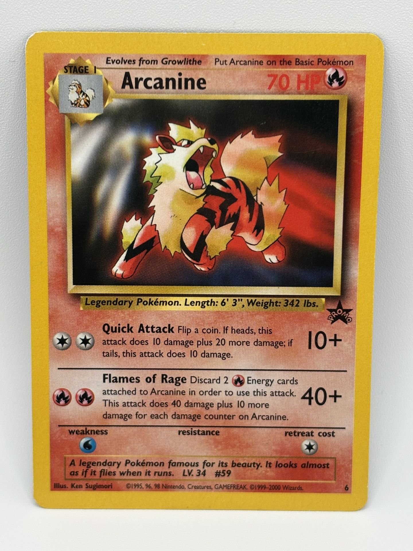 Arcanine Pokémon Card WOTC Black Star Promo