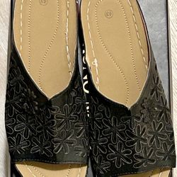 New Black Sandals Size 10