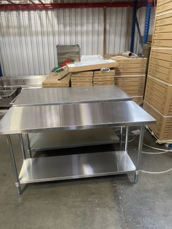 New Stainless Steel 60” Long Work Table NSF 