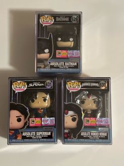 SDCC 2026 Funko Exclusives DC Set - Absolute - Batman - Superman - Wonder Woman