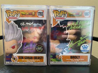 Signed Dragon ball super funko pops