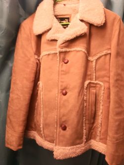 Mens Genuine Cow Hide. Beige Coat