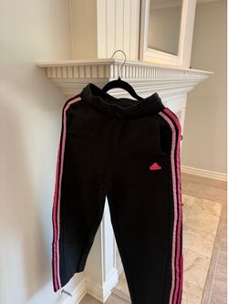 Adidas Women’s Jogger Pants | Black & Pink | Athletic Track Pants