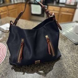 Dooney And Bourke Blue Leather Handbag