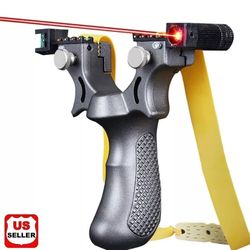 Hunting Professional Catapult Laser Slingshot With Rubber Aim Point Target HOT