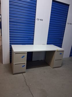 $160 each. Metal Office Desk with Double Pedestal Drawers
