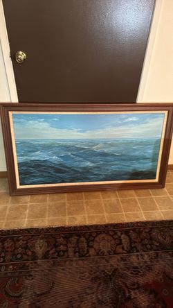 Original Carol Thompson Ocean Seascape Oil Painting Framed