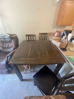 Tall Boy Wood Dining Table with Chairs