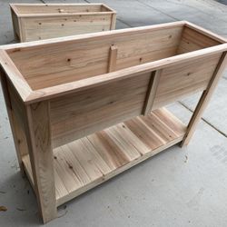 Raised Planter Bed with shelf - Cedar 