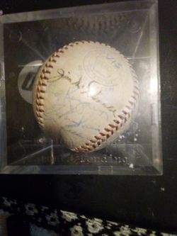 Autographed 1951 World Series Ball Signed By The Greats Mickey Mantle Rookie Signature Yogi Bear And Joe DiMaggio's Last Year