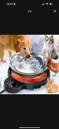 Brand new in box Heated Water Bowl for Dog Cat,Outdoor Heated Pet Bowl Food Bowl with 3 Temperature Settings & 12H Timer,50 oz Removable Stainless Ste