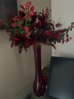 Red Glass Vase