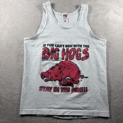 Vintage Arkansas Razorbacks Big Hogs Wild Tank Top Men’s M Gray #4A