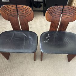 Pair of Afra & Tobia Scarpa “Africa” Dining Chairs by Maxalto