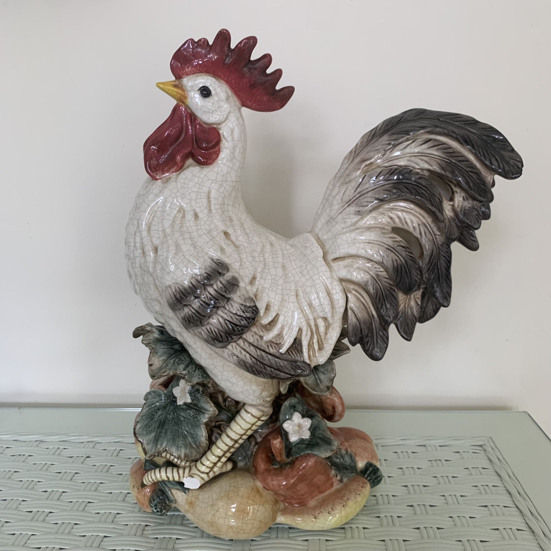 Retired Fitz And Floyd Classics Crazed Rooster Figurine