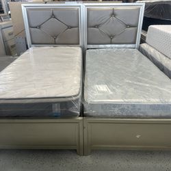 2 Twin Size Mattress And Box Spring Set And Bed 🛌 
