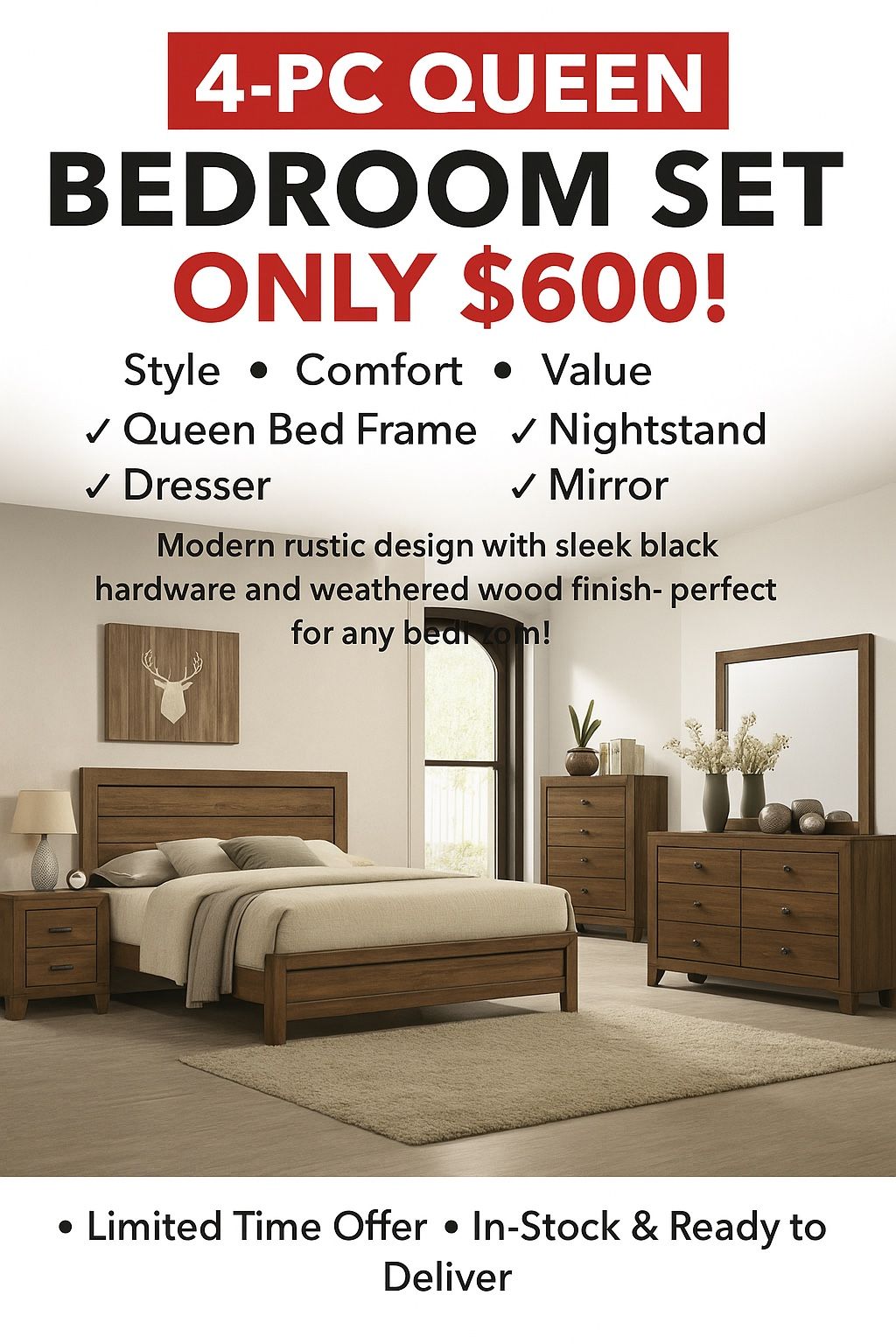 4 Pc Queen Bedroom Set