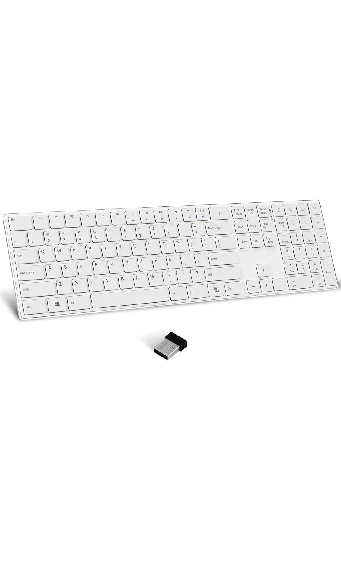 Wireless Keyboard, 2.4G Slim and Compact Wireless Keyboard with Numeric Keypad
