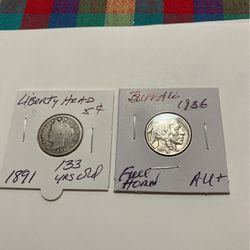 TWO OLD TIME  US COINS