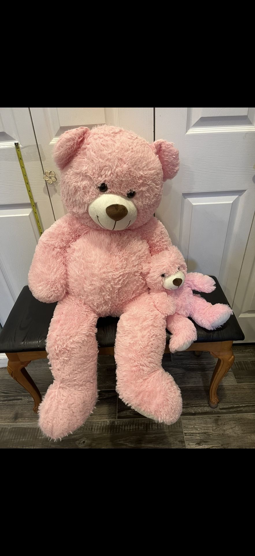 Very Large Pink Teddy And Baby