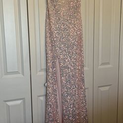 Sequin Gown With Slit