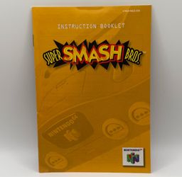 Super Smash Bros. Nintendo 64 N64 Instruction Manual Booklet ONLY
