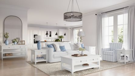 Westport White Castered Cocktail Table