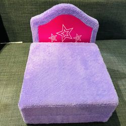 American Girl doll flip bed chair purple