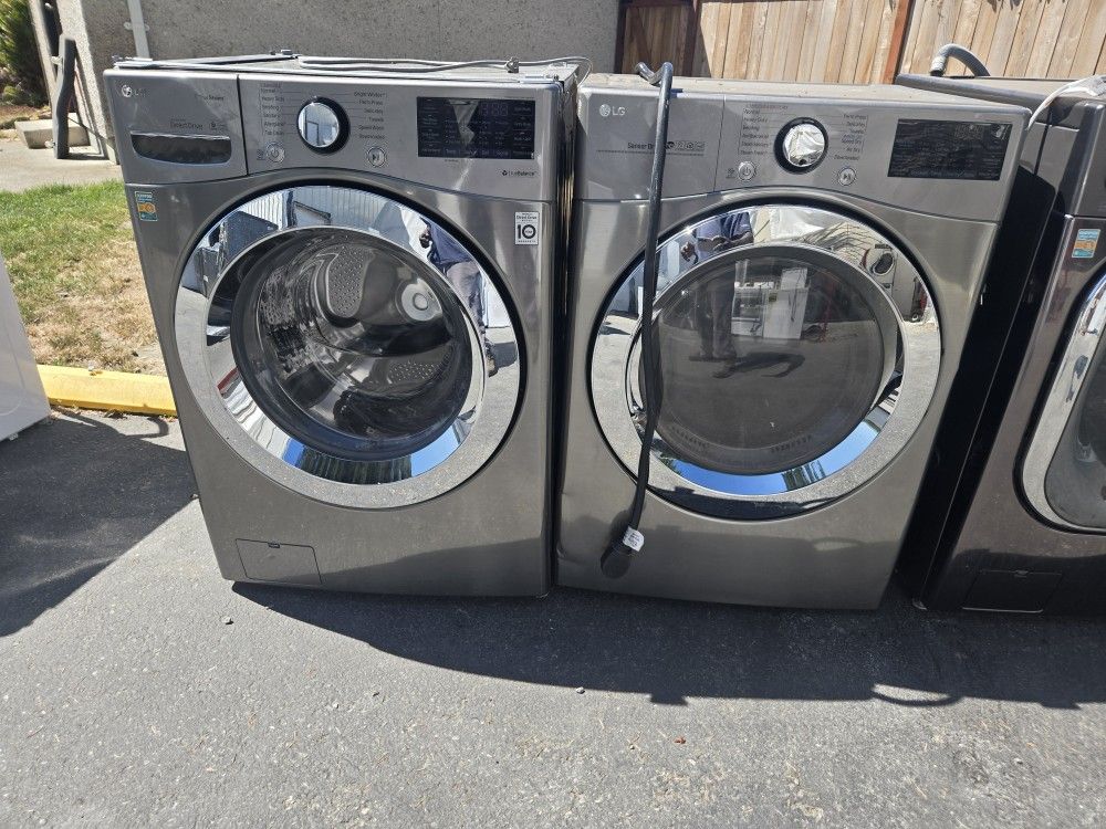 Lg Washer And Dryer Set Electric Lavadora Y Secadora 30-day Warranty Large Capacity 