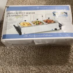 Brand New Triple Buffet Server and Warming Tray