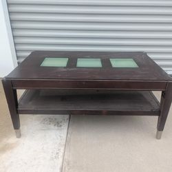 Coffee Table With Glass Inserts 