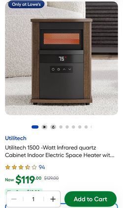 Cabinet Indoor Electric Space Heater with Thermostat with Remote