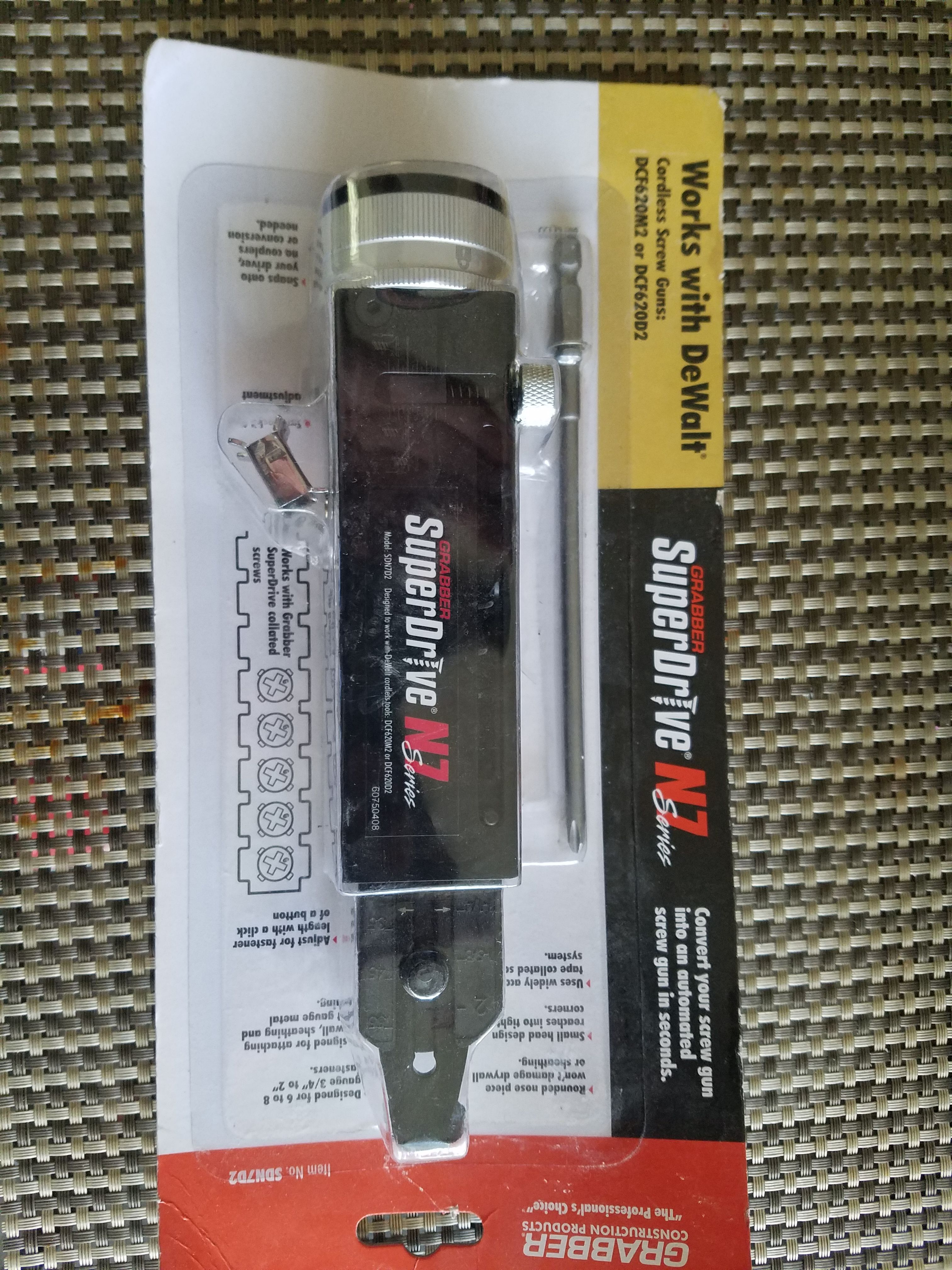 Grabber SuperDrive N7 For Dewalt Cordless Drivers, 1 To 2